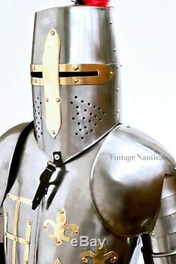 Medieval Knight Suit Of Full Body Armour Steel Templar Combat Armor X-MAS LARP
