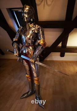 Medieval Knight Suit Steel Templar Knight Suit of Armour Wearable Costume Best