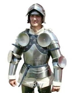 Medieval Knight Suit of 16th Century Larp Half Body Armor Lady Silver Armor