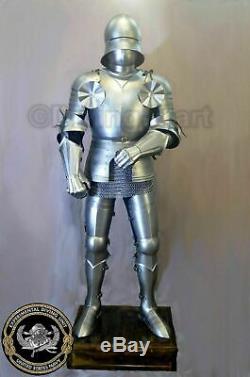 Medieval Knight Suit of Armor 15th Century Combat Full Body Armour with stand