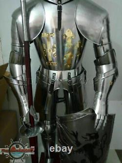 Medieval Knight Suit of Armor 15th Century Combat Steel Full Body Armour shield