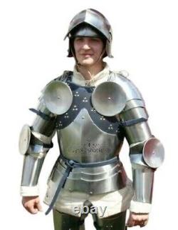 Medieval Knight Suit of Armor 16th Century Larp Half Body Armor Lady Silver