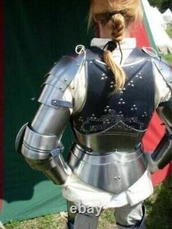 Medieval Knight Suit of Armor 16th Century Larp Half Body Armor Lady Silver