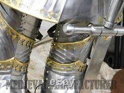 Medieval Knight Suit of Armor 17th Century Combat Full Body Gothic Armour Stand