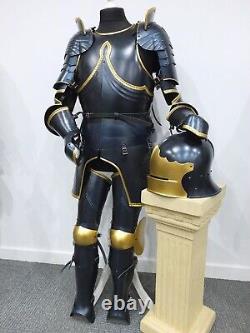 Medieval Knight Suit of Armor Combat Full Body Armor Black Knight Wearable helme