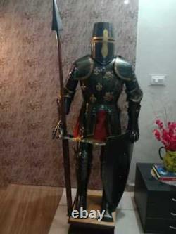 Medieval Knight Suit of Armor Combat Full Body Armour suit With Wooden Base