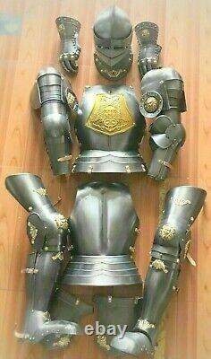 Medieval Knight Suit of Armor Horn Helmet Armour full body armor Halloween gift