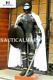 Medieval Knight Suit of Armor Sword, Shield, Cloak Combat Blackened Body Armour