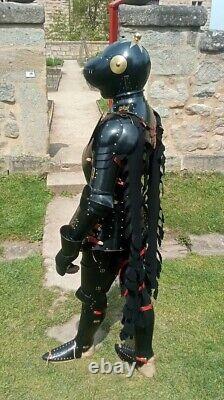 Medieval Knight Suit of Armor Wearable Black Antique Full Body Armor Suit Larp