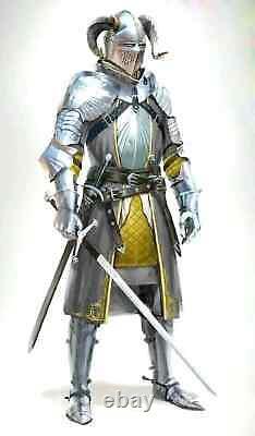 Medieval Knight Suit of Armour Horn Helmet Armour Full Body Armour