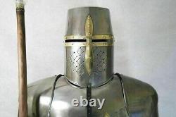 Medieval Knight Templar Armor Suit 18G Steel SCA LARP Warrior Battle Costume Ite