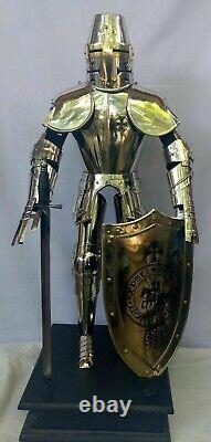 Medieval Knight Templar Armor Suit (Miniature) With Shield 2 Feet