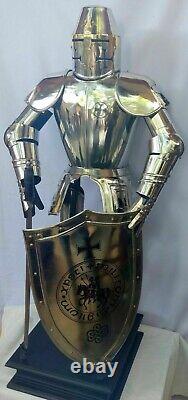 Medieval Knight Templar Armor Suit (Miniature) With Shield 2 Feet