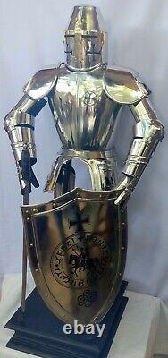 Medieval Knight Templar Armor Suit (Miniature) With Shield 3 Feet