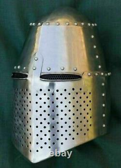 Medieval Knight Templar Helmet Crusader Combat Wearable Armor suit Antique