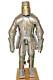 Medieval Knight Templar Mini Suit of Armour Silver Finish with Stand Wooden Base