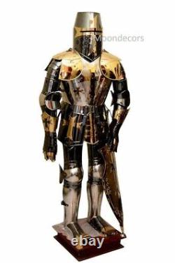 Medieval Knight Templar Steel Full Body Wearable Armor Suit Halloween