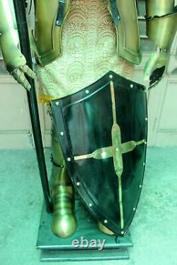 Medieval Knight Wearable Suit Of Armor Crusader Combat Full Body Armour AC01