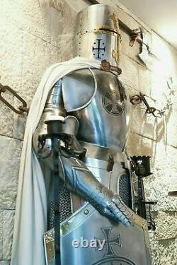 Medieval Knight Wearable Suit Of Armor Crusader Combat Full Body Armour AC03