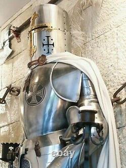 Medieval Knight Wearable Suit Of Armor Crusader Combat Full Body Armour WithStand