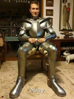 Medieval Knight Wearable Suit Of Armor Crusader Full Body Armour Helmet Plume