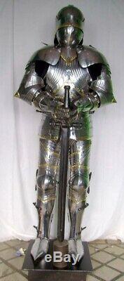 Medieval Knight Wearable Suit Of Armor Crusader Gothic Full Body Armour AG01