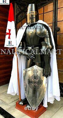 Medieval Knight Wearable Suit Of Armor Crusader Gothic Full Body Armour LO46