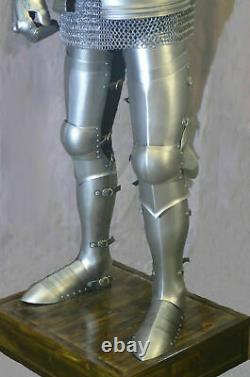 Medieval Knight Wearable Suit Of Armor Crusader Gothic Full Body Armour W Stand