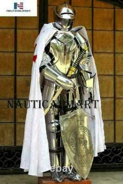 Medieval Knight Wearable Suit Of Armor Crusader Gothic Full Body Armour ZA51
