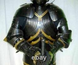 Medieval Knight Wearable Suit Of Armor Crusader Gothic Full Body Black Armour