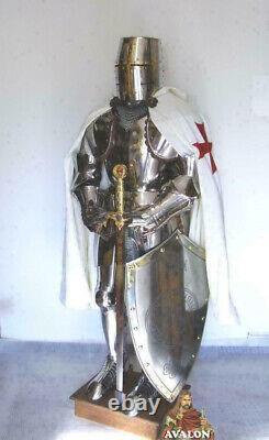 Medieval Knight Wearable Suit engraved Combat Full Body Steel Armour Christmas