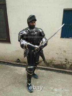 Medieval Knight Wearable Suit of Armor Combat Full Body Armor Black Christmas