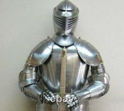 Medieval Knight Wearable Suit of Armor Full Body Armour Costume Silver Armor