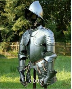 Medieval Knight guard armor Fully Functional Half Body Armor Suit Spanish Helmet