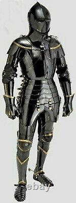 Medieval Knight's Black Armor Suit SCA LARP Gothic armor Suit Replica Battle