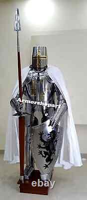 Medieval Knights Suit Of Armor Templar Combat Armour Wearable Brass Costume Prop