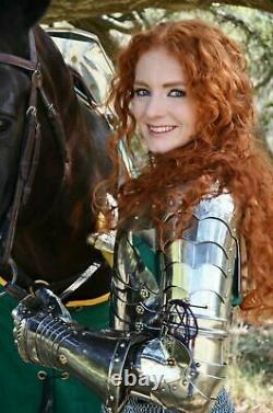 Medieval Lady Armor with armor, Female knight, Warrior girl Suit Battle Half Bod