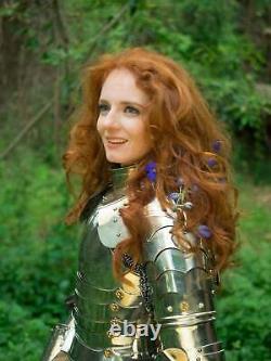 Medieval Lady Armor with armor, Female knight, Warrior girl Suit Battle Half Bod