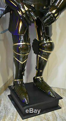 Medieval Larp Knight Wearable Full Suit Of Armor Reenactment Black Wearable Suit