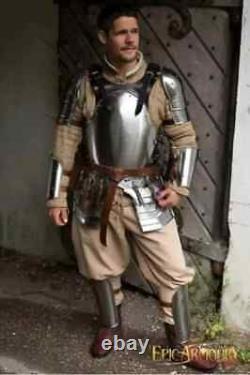 Medieval Mercenary Larp Knight Armor Half Suit Steel and Leather Costume Fantasy