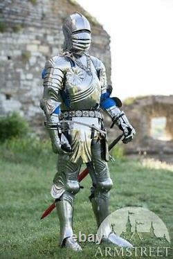 Medieval Plated Gothic Knight Warrior Full Suit Of Armor Body Armor Costume 18ga
