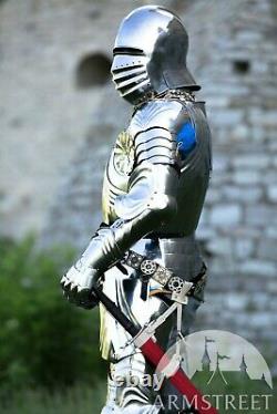 Medieval Plated Gothic Knight Warrior Full Suit Of Armor Body Armor Costume 18ga