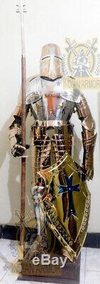 Medieval Reenactment Crusader knight Suit of Armor Wearable SCA Medieval Costum