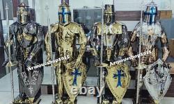 Medieval Set Of 4 Stainless Steel Knight Suit Of Armor Templar Full Body Armor