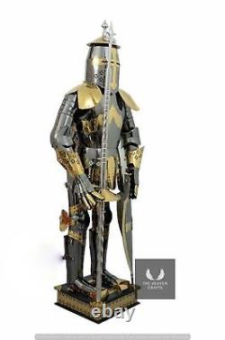 Medieval Stainless Steel Rust Free Full Body Knight Armor Suit With Full Stand