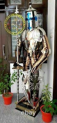 Medieval Stainless Steel full body Wearable Knight Armor Suit Costume suit Gift