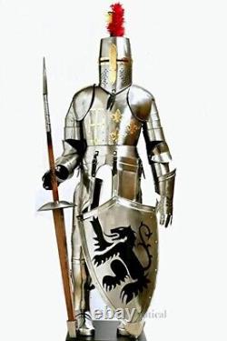 Medieval Steel Templar Full Suit of Armor, Crusader Knights Armor Suit