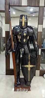 Medieval Suit Of Armor Knight Templar Costume Crusader Larp Full Body Armour