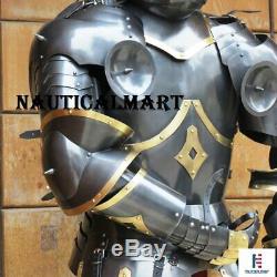 Medieval Suit of Half Body Armor Gothic Cuirass Knight Breastplate & Shoulder