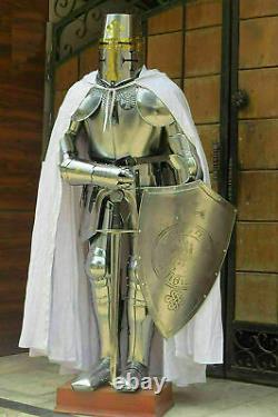 Medieval Sword Knight Suit Armour Templar Combat Full Body Shield Helmet Gift